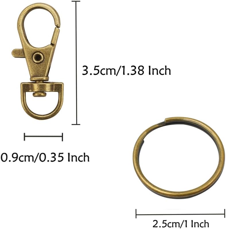 Antique Keychain Craft Kit with Premium Bronze Swivel Clasps - Image 4