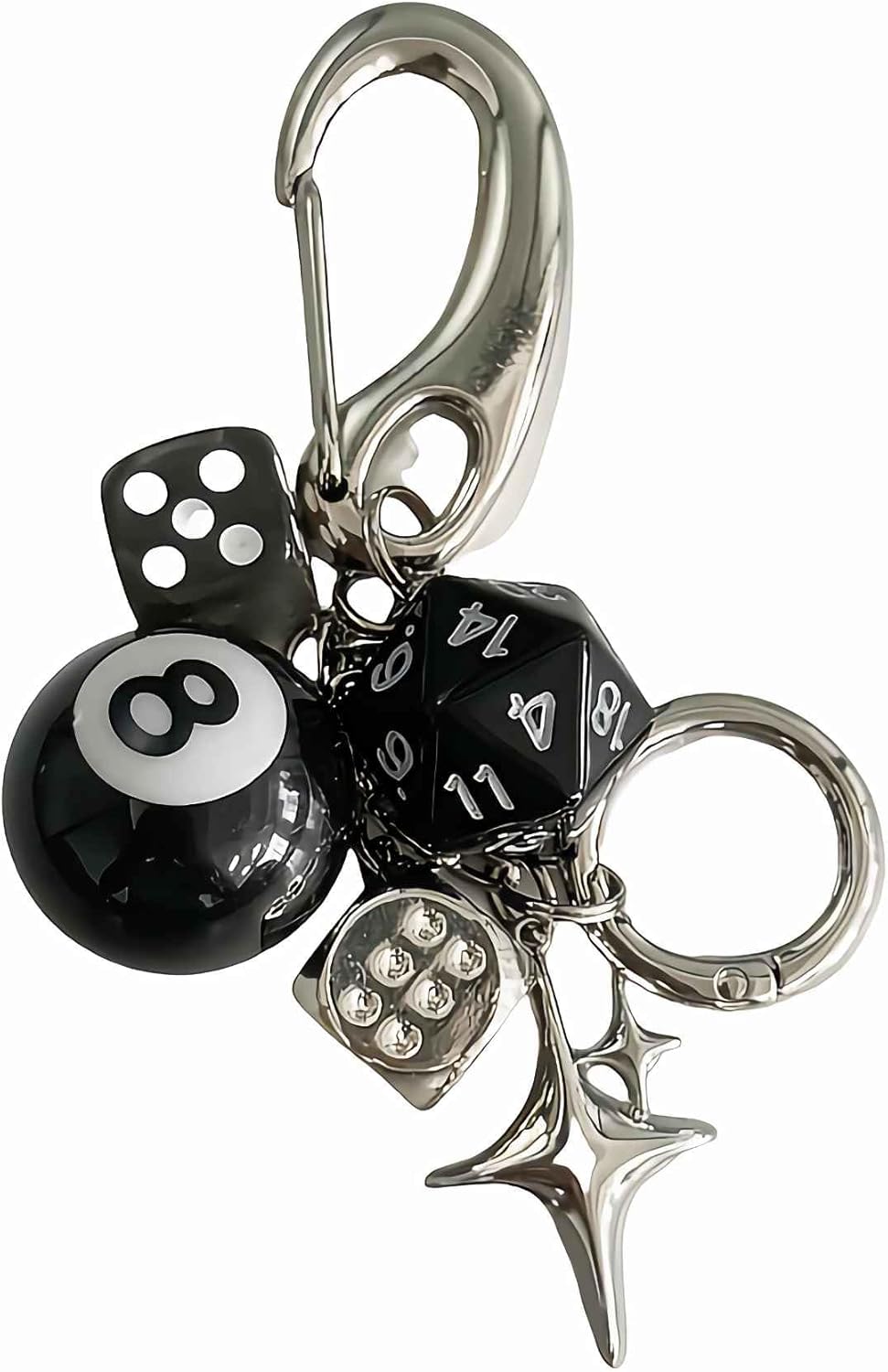 AirPod Holder Keychain: Y2K Billiard Star Charm
