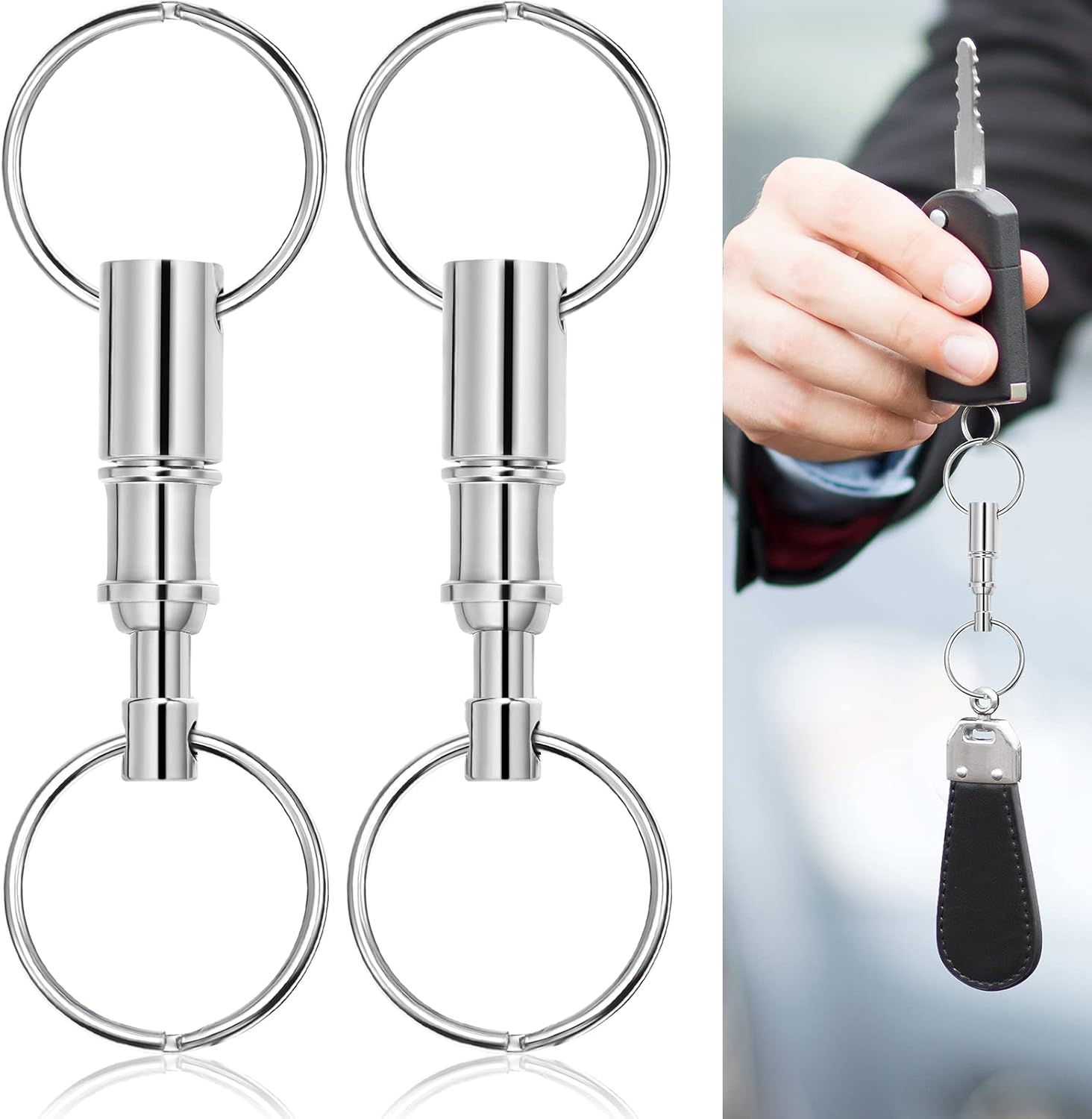 Acrylic Keychain Template Duo: eBoot Detachable Pull Apart Key Rings Set