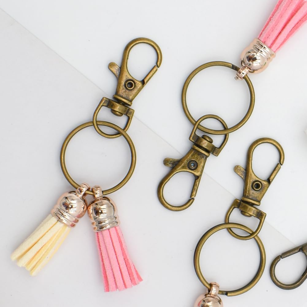 Antique Keychain Craft Kit with Premium Bronze Swivel Clasps - Image 2