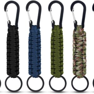 8 Ball Paracord Keychain 6-Pack with Carabiner Clip for Outdoor Adventures