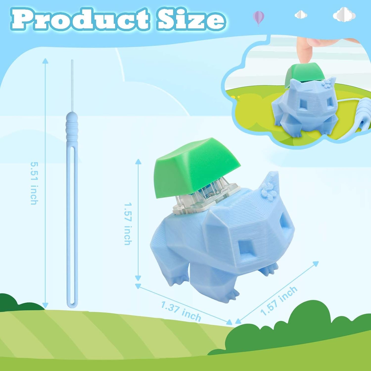 Frog Clicker Keychain Fidget 3D Print - Image 2