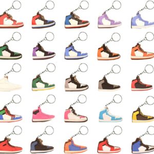 3D Sneaker Keychain Set - 25 Retro Shoe Designs for Personalized Gifts