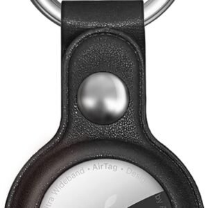 AirTag Leather Keychain Protector - Black Edition
