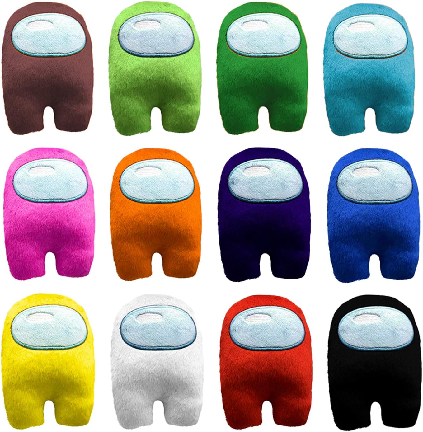 Among Us Keychain Plush Set (12 Pack) - Classic Game Figures Plush Toys for All Ages