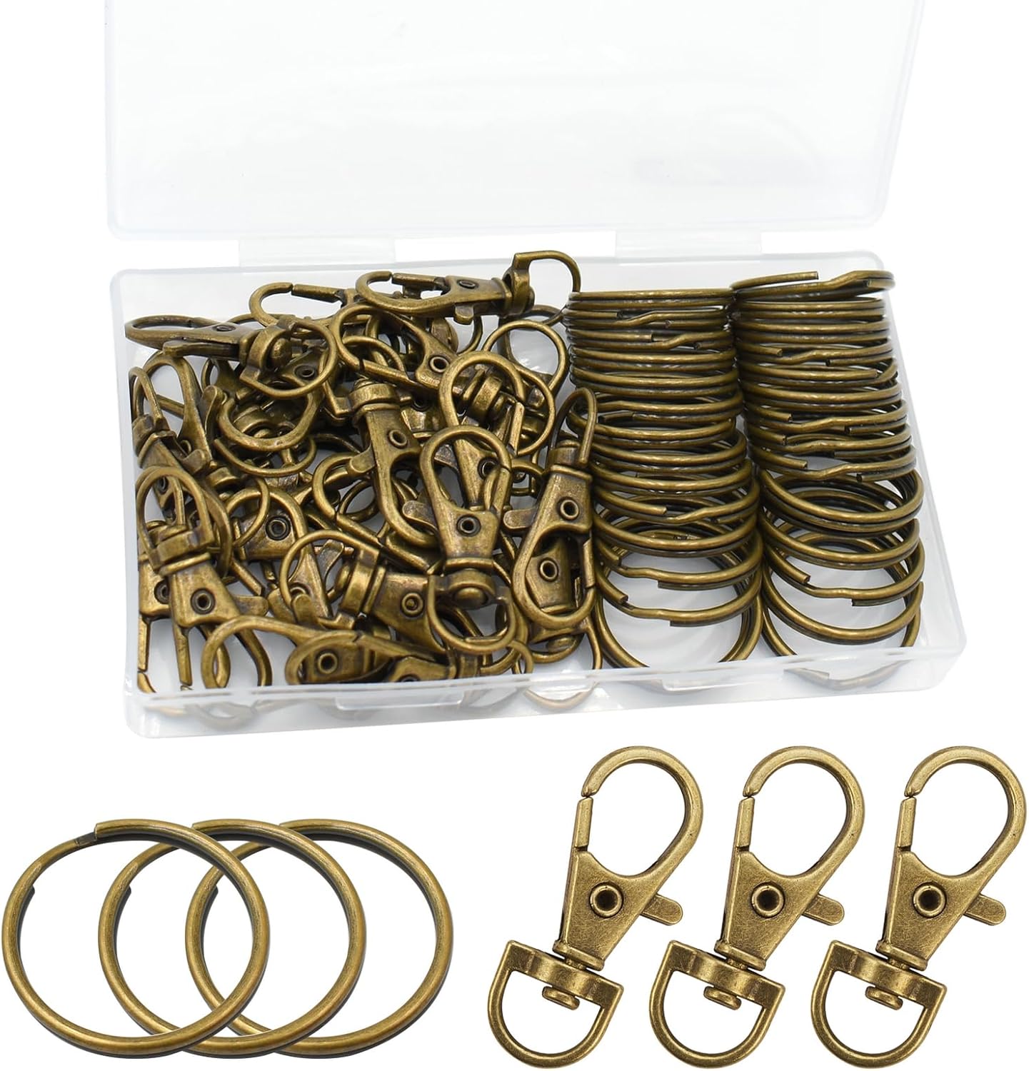 Antique Keychain Craft Kit with Premium Bronze Swivel Clasps