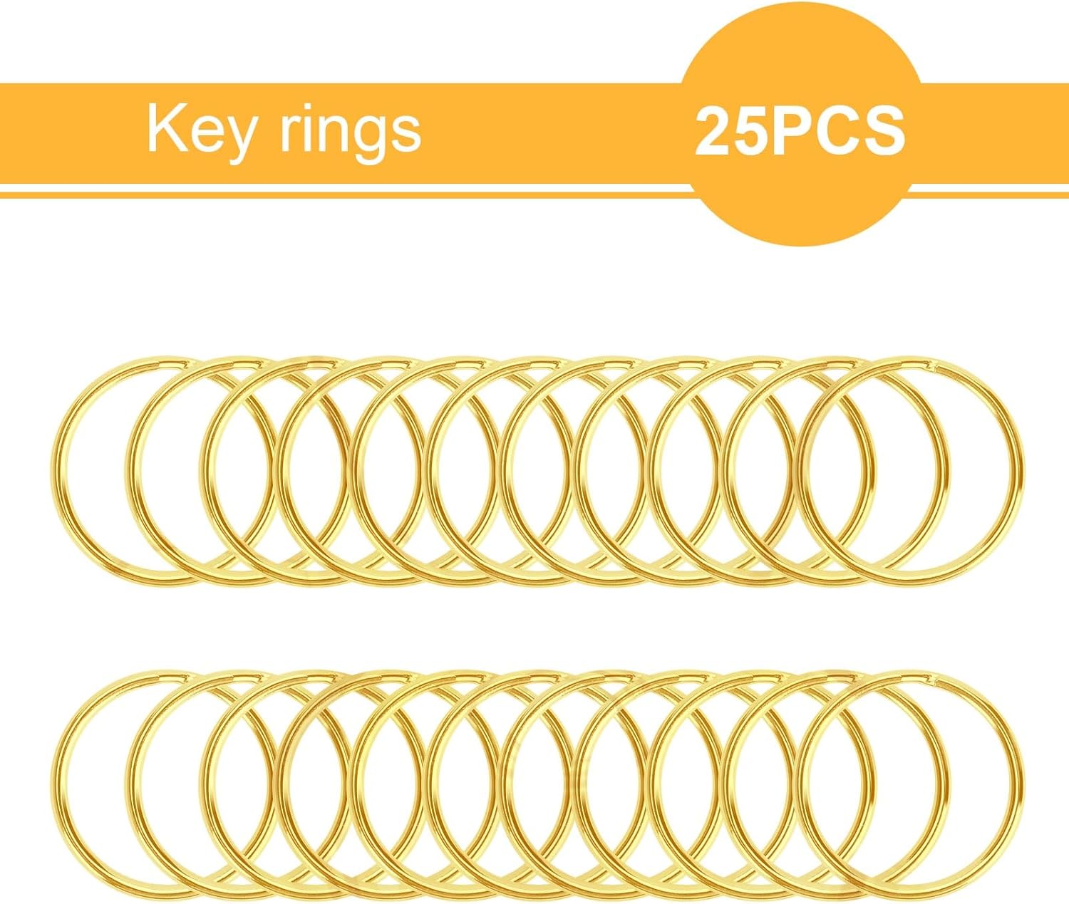 Acrylic Keychain Craft Kit with Gold Metal Clasp and Rings - 50PCS Set - Image 3