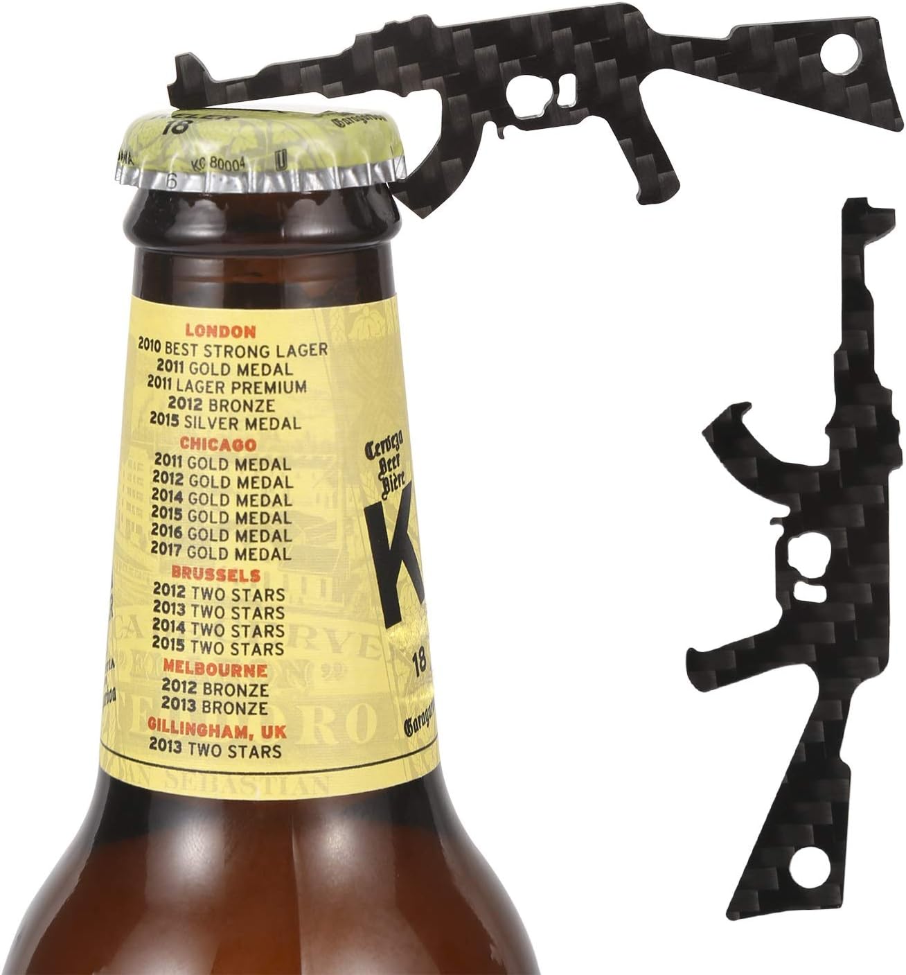 AK-47 Carbon Fiber Keychain Bottle Opener Set