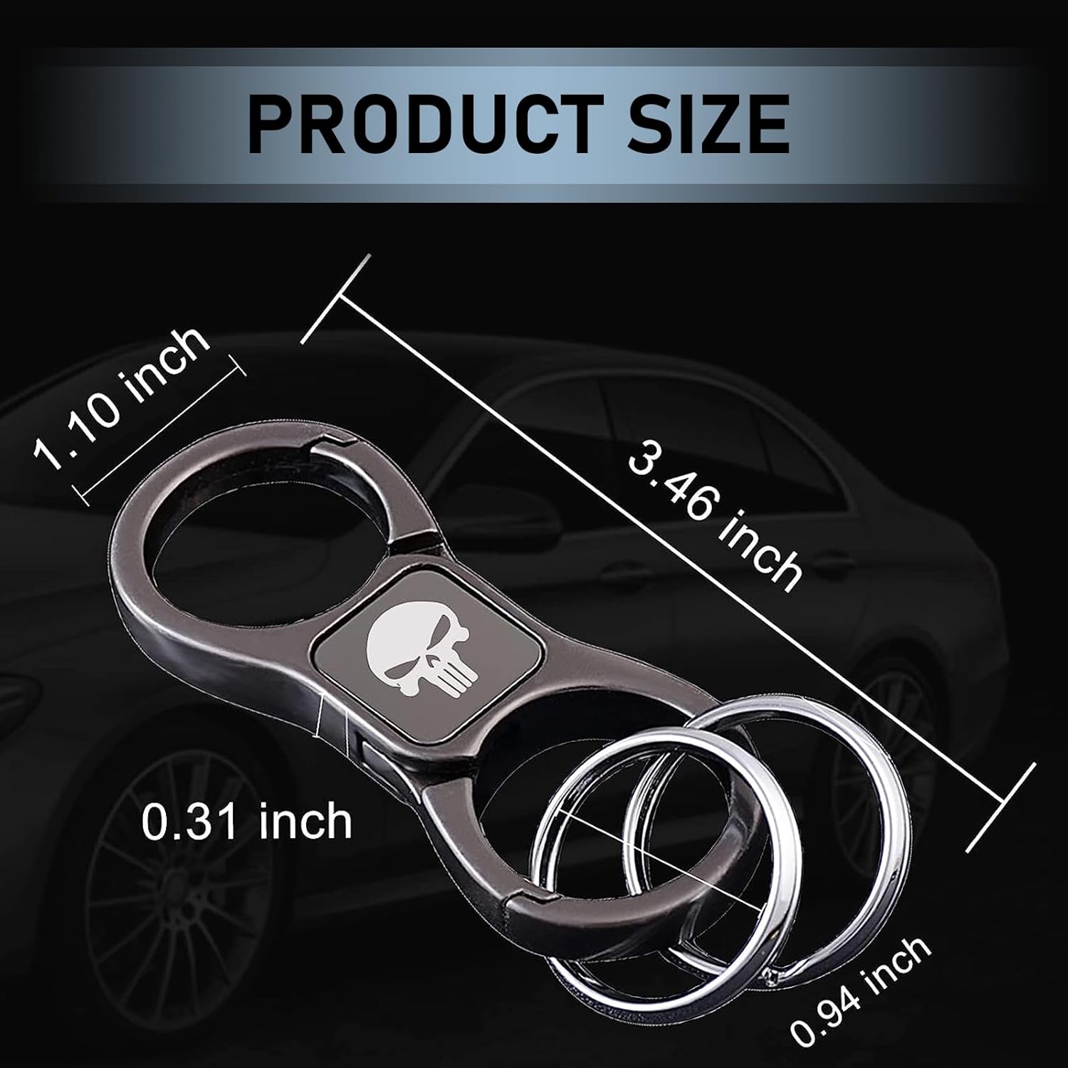 Alexander McQueen Skull Keychain Set with Quick Release Zinc Alloy Detachable Rings - Image 2