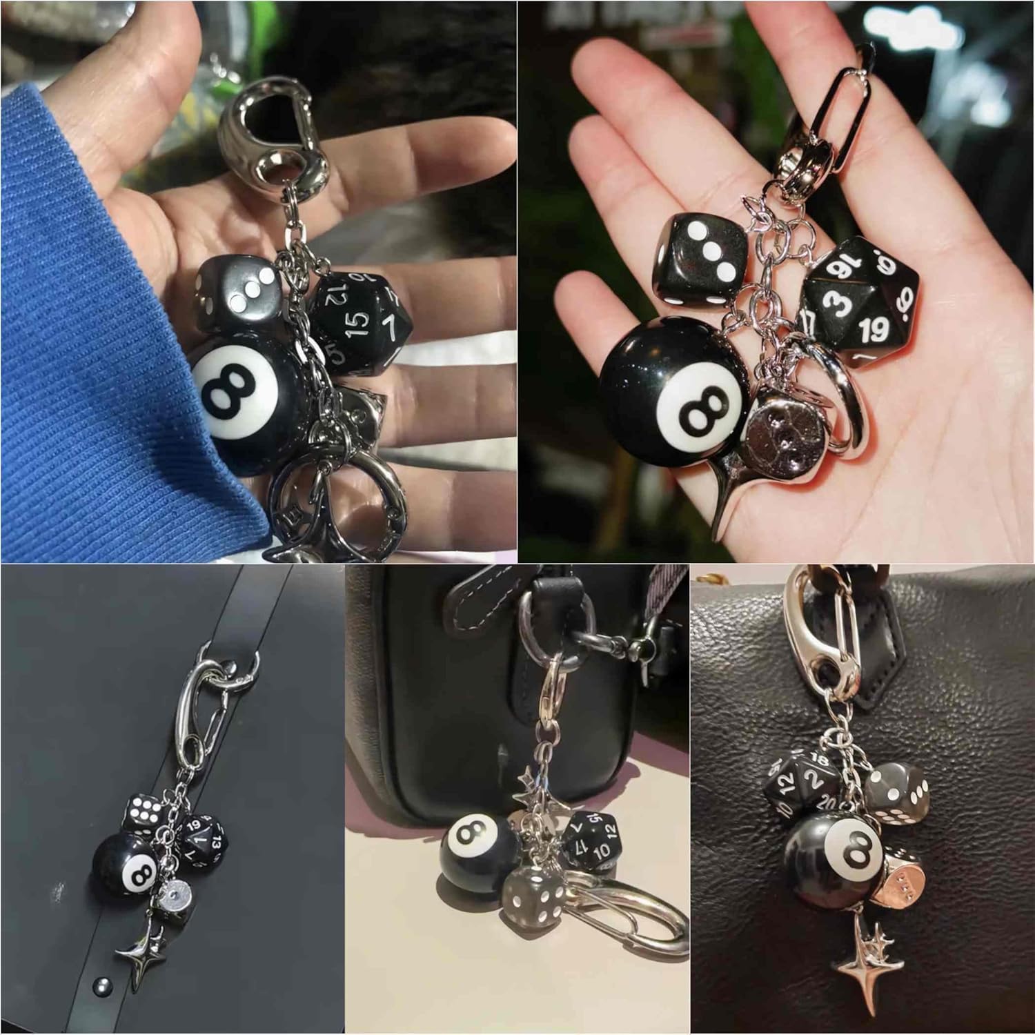 AirPod Holder Keychain: Y2K Billiard Star Charm - Image 2