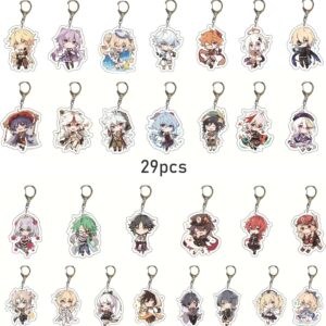 Anime Acrylic Keychain Collection: Genshin Impact Edition - 29 Pack