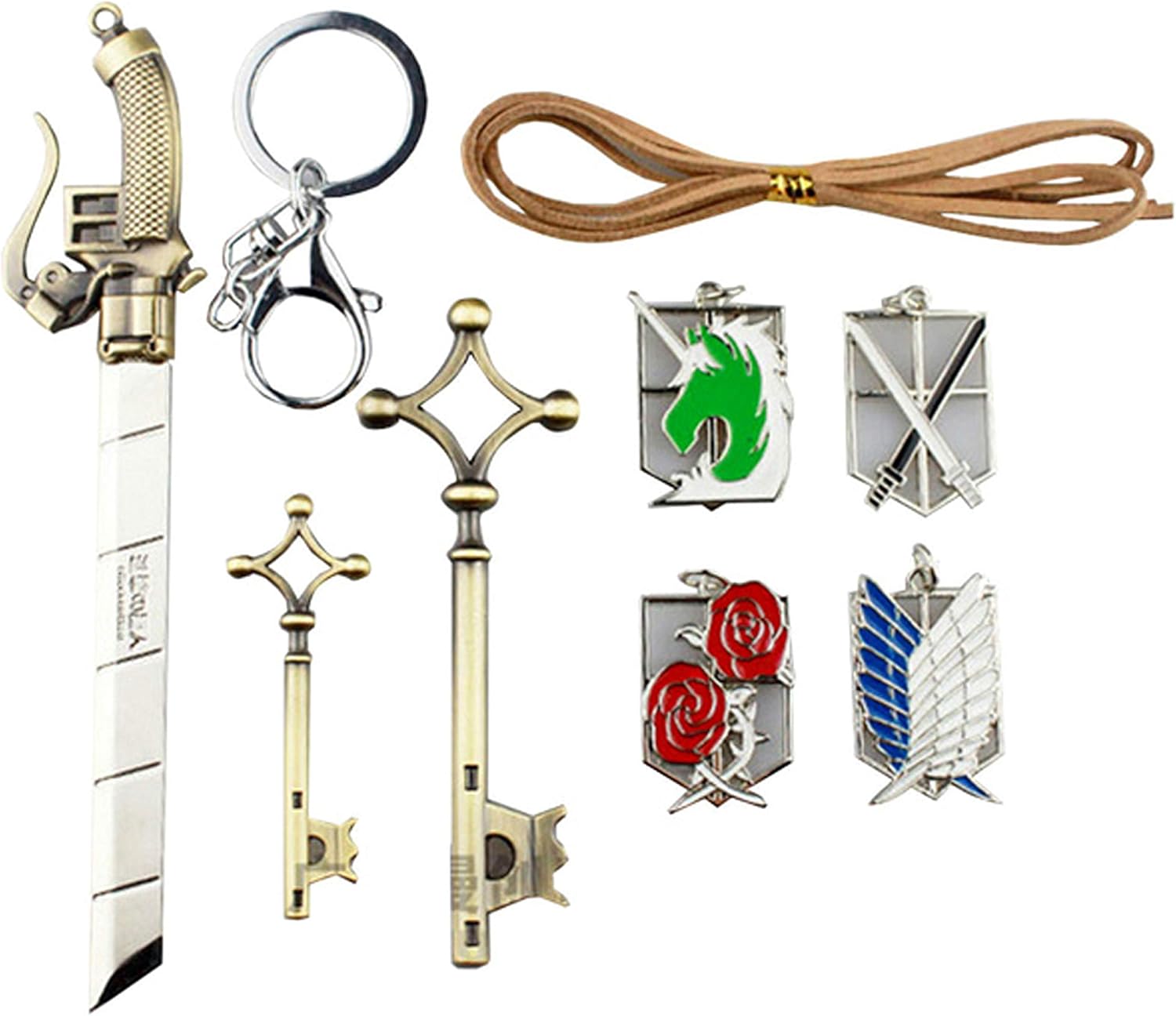 AOT Sword Keychain & Badge Collection Set