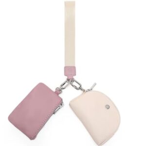 WSRYDJDL Mini Zip Around Wristlet Wallet for Women Detachable Dual Pouch Wristlet…