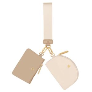 Hovmwey Keychain Wallet, Detachable Dual Pouch Wristlet Wallets for Women Men, Portable…