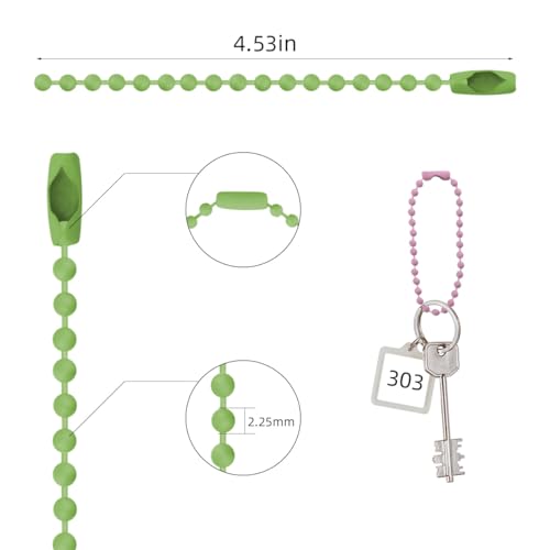 100 Pcs Ball Bead Chain Ball Chain Keychain Dog Tag Necklace Chains… - Image 6