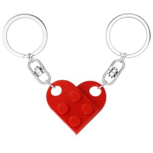 MPK Brick Matching Couple Heart Keychain for Boyfriend Girlfriend Valentines Day Stuff…