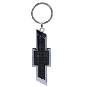 Plasticolor 004577R01 Chevrolet Textured Black and Chrome Bowtie Enamel Key Chain
