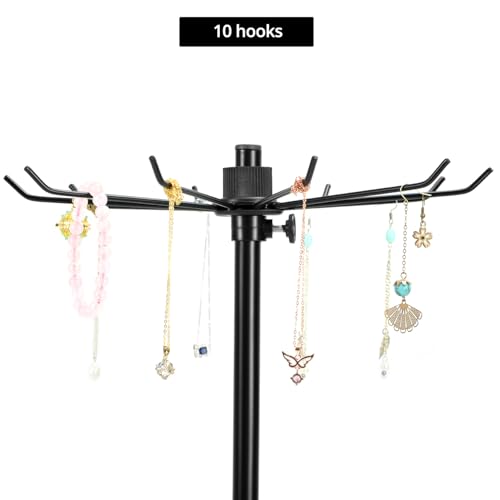 QWORK Rotating Jewelry Display Stand with Hooks - Image 3