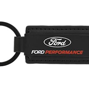 Ford Performance Wordmark with Logo UV printed black leather keychain