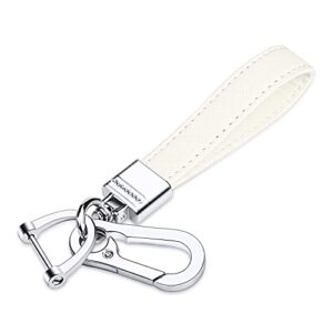 QBUC Genuine Leather Car Keychain,Universal Heavy Duty Metal Key Chain Accessories,Car Fob…