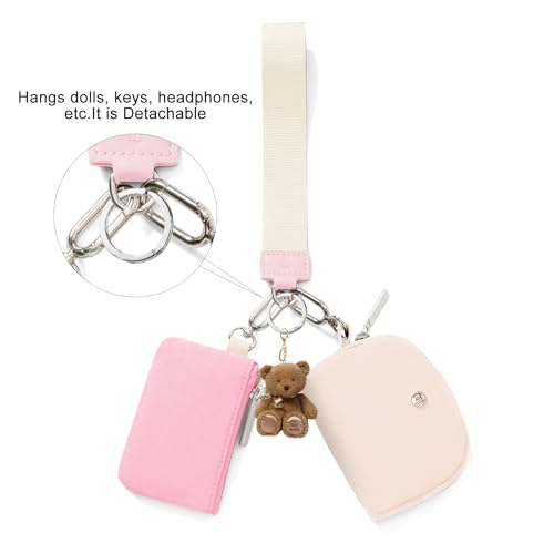 Keychain Wallet Mini Zip Around Wristlet Wallets for Women Detachable Dual Pouch… - Image 6