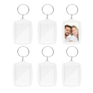 Juxiamal 6pcs Clear Double Sided Blank Picture Keychains for Insert 4.1 x…