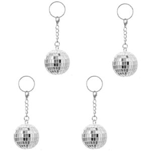 Hufopik 4 Piece Disco Ball Keychain Set
