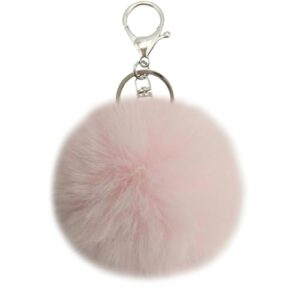 MBZRQKZS Fluffy Faux Rabbit Fur Pompoms Keyring Car Key Soft Plush Pompoms…