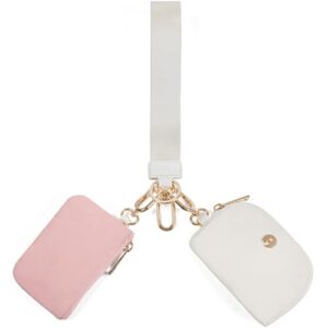 JEEBURYEE Dual Pouch Wristlet Keychain Wallets for Women with 2 Detachable Zipper…