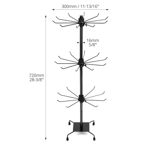 QWORK Rotating Jewelry Display Stand with Hooks - Image 6