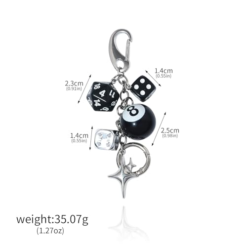 SORGERLY 8 Ball Dice Charm Keychain - Image 6