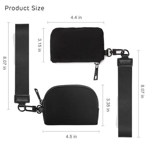 Viverte Mini Zip Around Keychain Wristlet Wallets Small Portable Dual Pounch Wristlet… - Image 3