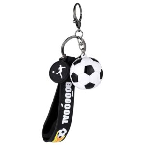 Soccer Keychain Soccer Gifts Key Chain, Football Inspirational Keyring Sports Fan Silicone…