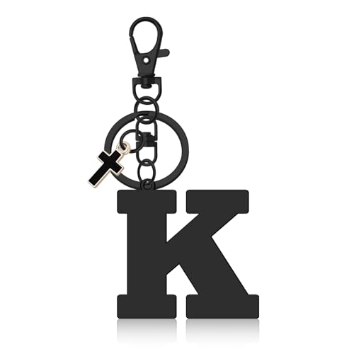 Oubaka Alphabet Initial Letter Keychain for Women, Cross Keychain Cute Letter Keyring…