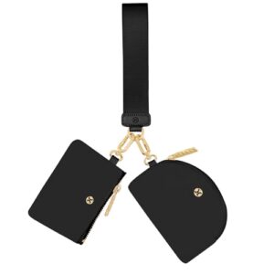 Hovmwey Keychain Wallet, Detachable Dual Pouch Wristlet Wallets for Women Men, Portable…