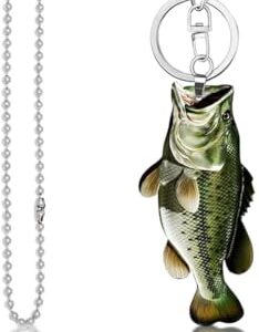 Mifoneix Fisherman Fishing Big Bass Creative 2d Flat Keychain Mother'S Day Gift…