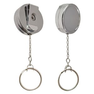 Badge Reels Retractable 2Pack Heavy Duty Badge Reel with Metal Chain, WENSUNNIE…