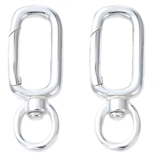 SUNNYCLUE 1 Box 2Pcs 925 Sterling Silver Key Chain Rings Oval Keychain…
