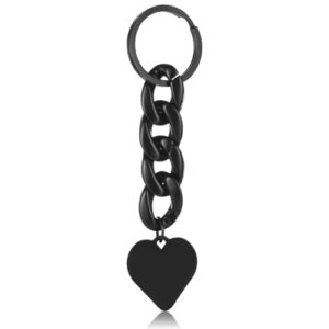 Larrel 1PCS Heart Keychain, Black Keychain for Women and Men, Cute Keyring…