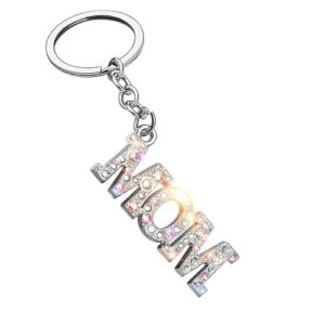 Mifoneix Mom letter Large Rhinestone Keychain,Bling Glitter Letter Keychain Suitable for Women…