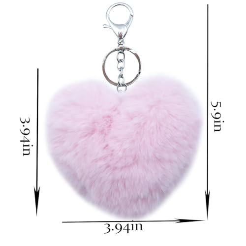Unpafcxddyig Pom Pom Keychain Artificial Fur Ball Keychains Fluffy Tote Pendant Car… - Image 2