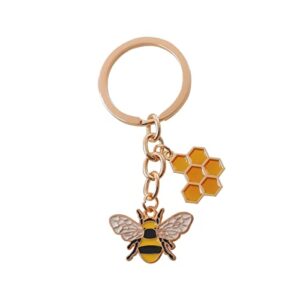 LUMILLION bee keychain，bee gifts，teacher keychain (Yellow)