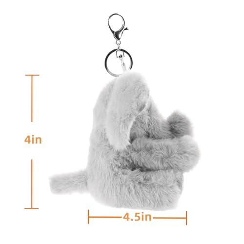 Apricot Lamb Cute Toys Plush Gray Elephant Stuffed Animal Soft Keychain for… - Image 7