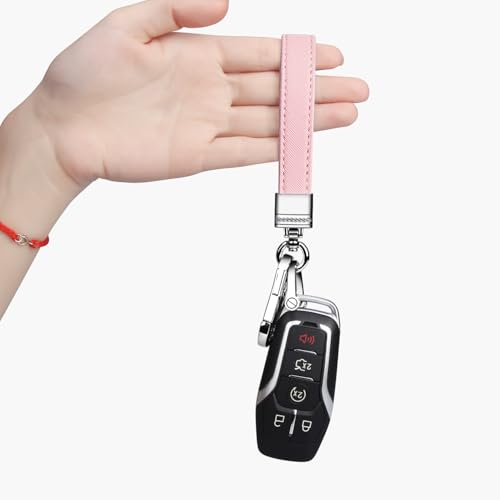 QBUC Genuine Leather Car Keychain,Universal Heavy Duty Metal Key Chain Accessories,Car Fob… - Image 6