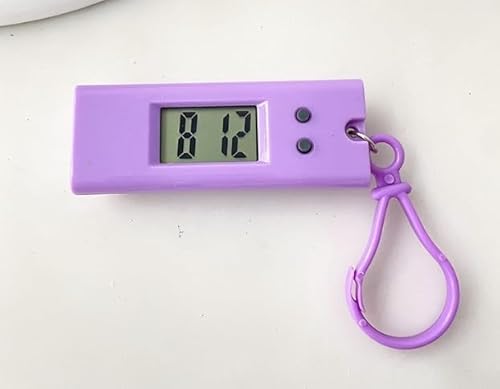 Jizlan Purple Mini Digital Keychain Watches Portable Keychain Pocket Watch Backpack Clip… - Image 7