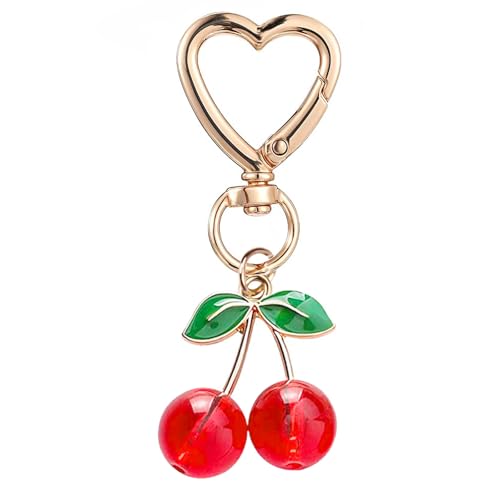 Agromusk Cute Cherry Keychain,Kawaii Cherry Bag Purse Charms for Women Car Keys…