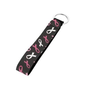 Binienty Pink Ribbon Keychain Breast Cancer Awareness Car Keychain Accessory Lanyard Keychain…