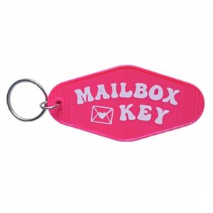 Jgrprlq Mailbox Key Keychain Hot Pink Mail Key Ring Plastic Vintage Hotel…