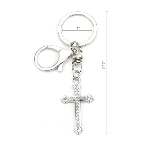 Cross Keychain for Women Rhinestone Keycharm Bling Cross Keychains Sparkling Christian Keycharms… - Image 2