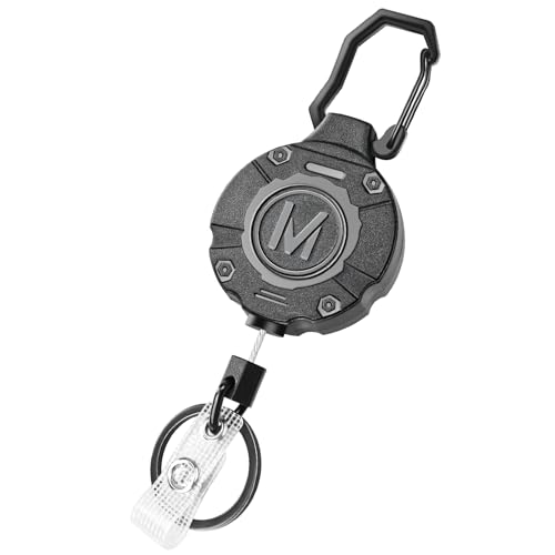 1 Pack Heavy Duty Retractable Keychain ID Badge Reels Retractable Carabiner Badge…
